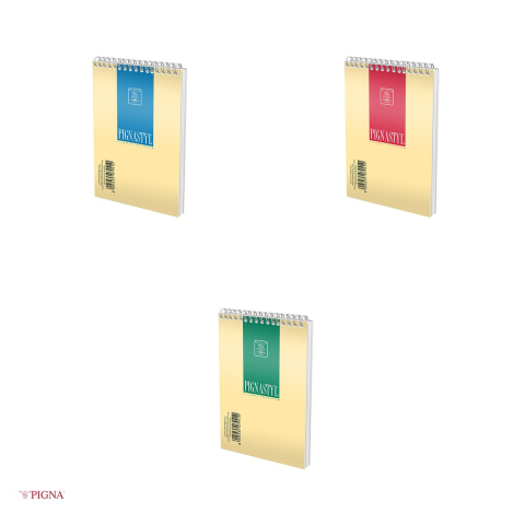 Set 5 blocuri notes Pigna Style, A7, 60 file, dictando, 200 g/mp, spira [3]