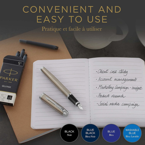 Set 5 Cartuse Cerneala Albastra, Lungi, Pentru Stilouri Parker, pentru scris indelungat [5]