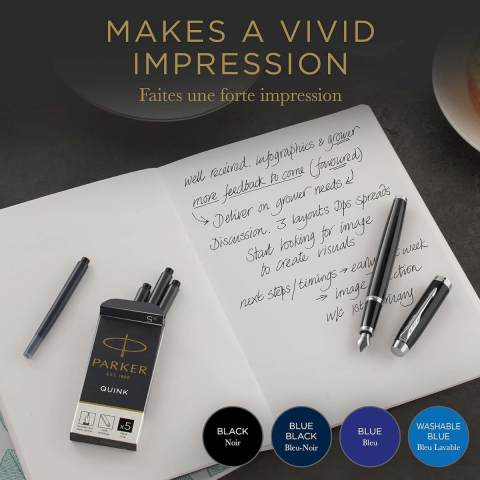 Set 5 Cartuse Cerneala Albastra, Lungi, Pentru Stilouri Parker, pentru scris indelungat [3]