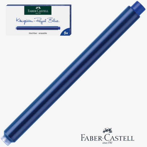 Set 5 Cartuse Cerneala Albastru Royal pentru Stilou, Capacitate Mare, Faber-Castell, pentru Scris Indelungat [3]