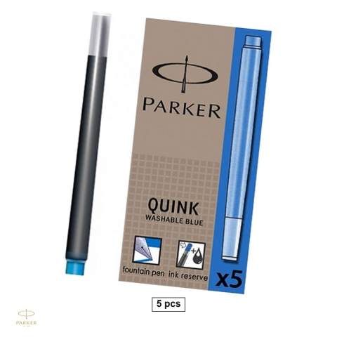 Birotica papetarie - Set 5 cartuse mari Parker pentru stilou, cerneala albastru deschis