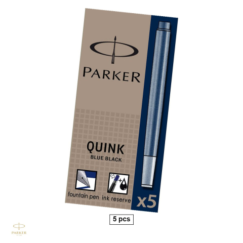 Birotica papetarie - Set 5 cartuse mari Parker pentru stilou, cerneala albastru inchis