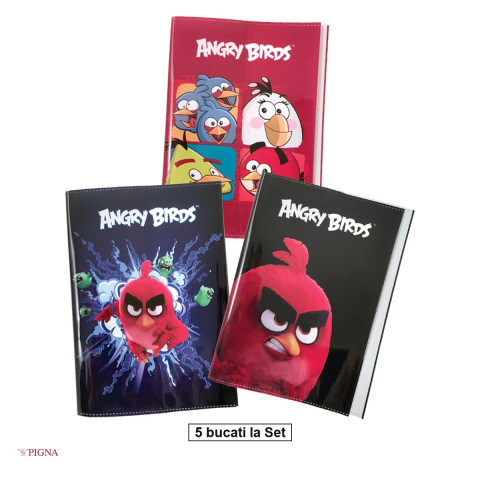 Birotica papetarie - Set 5 coperte Pigna A5 Angry Birds, caiet
