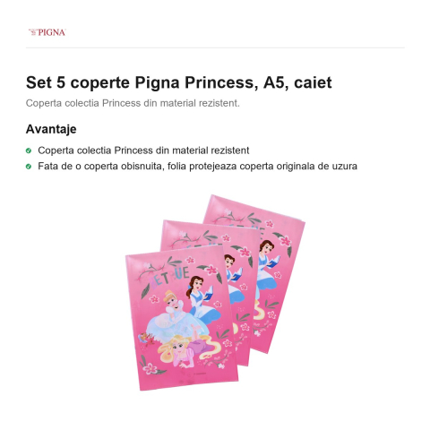 Set 5 coperte Pigna Princess, A5, caiet [1]
