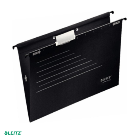 Dosare suspendabile - Set 5 dosare suspendabil Leitz Alpha Active, carton, A4, cu burduf, pentru transport, negru