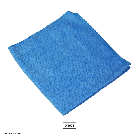 Lavete si prosoape - Set 5 lavete din microfibra universale, nu lasa scame, se folosesc umede sau uscate, lavabile la masina, 40x40 cm, albastre
