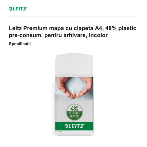 Set 5 mape cu clapeta Leitz Premium, A4, plastic reciclat [2]