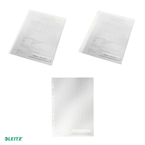 Set 5 mape Leitz CombiFile, cu eticheta, PP, A4, 200 microni, capacitate 40 coli, pre-perforata, pentru transport, incolor [3]