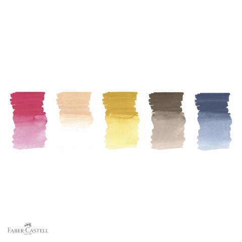 Set 5 markere solubile Faber-Castell Pitt Artist Pen, varf dublu pensula si fetru, culori pentru portret [3]