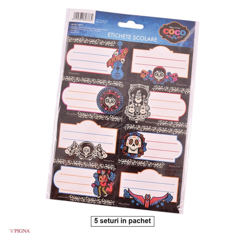 Birotica papetarie - Set 5 pachete x 40 etichete autoadezive Pigna Coco, scolare