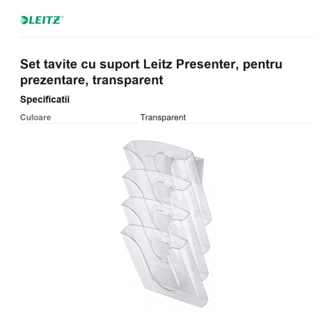 Set 5 tavite cu suport Leitz Presenter, pentru prezentare, transparent [2]