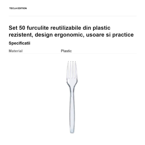 Set 50 furculite reutilizabile din plastic rezistent, design ergonomic, usoare si practice [2]