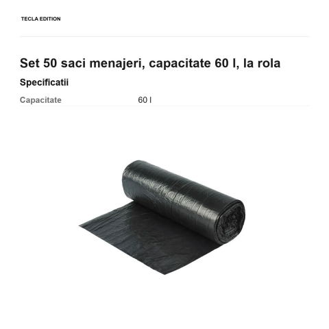 Set 50 saci menajeri, capacitate 60 l, la rola [2]