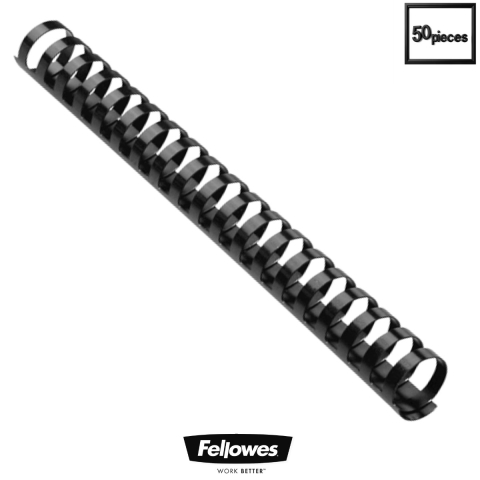Sisteme de indosariat - Set 50 Spire plastic 51 mm negru pentru legat documente A4 pana la 450 coli Fellowes