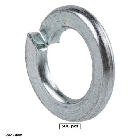 Saibe - Set 500 saibe elastice Grower DIN 127B, M6, 6.1x11.8 mm, otel, zincate alb, impiedica surubul si piulita sa se desfaca singure in timpul vibratiilor