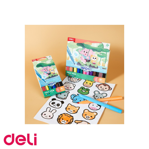 Set 6 carioci jumbo Deli ColorWow, cerneala lavabila, varf rotund, pentru copii [3]