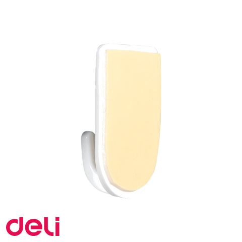 Set 6 carlige adezive Deli, capacitate 1 kg, albe, pentru organizare usoara la birou sau acasa [3]