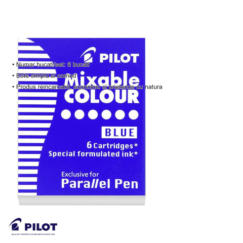 Set 6 cartuse cerneala albastra Pilot, compatibile Parallel Pen, reincarcare economica [2]