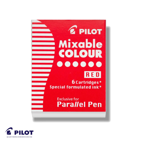 Birotica papetarie - Set 6 cartuse cerneala rosie Pilot, compatibile Parallel Pen, reincarcare comoda si economica