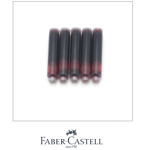 Set 6 Cartuse Cerneala Rosie Vibranta pentru Stilou, Care Poate fi Stearsa, Faber-Castell, Pentru Corectii si Creativitate, Standard International [2]