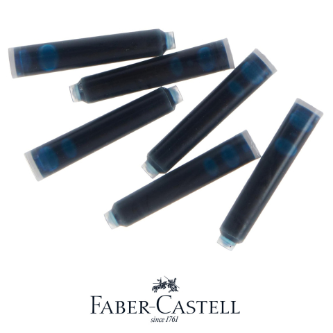 Set 6 Cartuse Cerneala Turcoaz Vibrant pentru Stilou, Care Poate fi Stearsa, Faber-Castell, Pentru Creativitate si Evidentiere, Standard International [1]