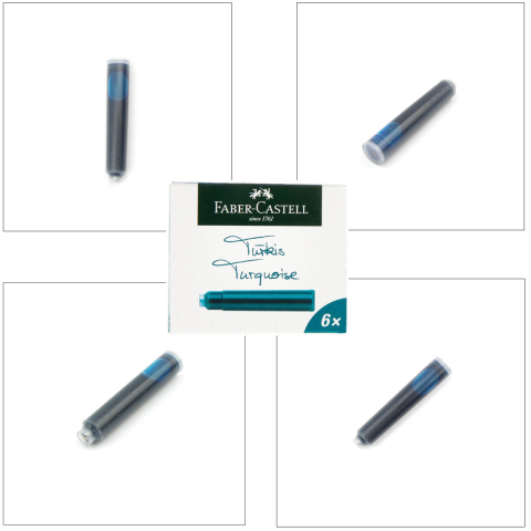 Set 6 Cartuse Cerneala Turcoaz Vibrant pentru Stilou, Care Poate fi Stearsa, Faber-Castell, Pentru Creativitate si Evidentiere, Standard International [2]