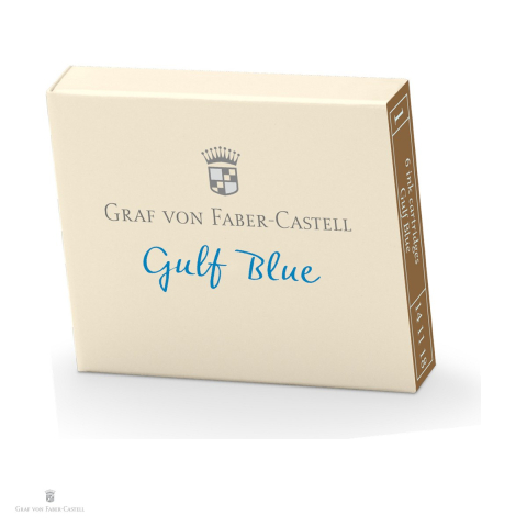 Consumabile instrumente de scris - Set 6 cartuse de cerneala Gulf Blue, Graf von Faber Castell, in cutie