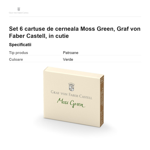 Set 6 cartuse de cerneala Moss Green, Graf von Faber Castell, in cutie [2]