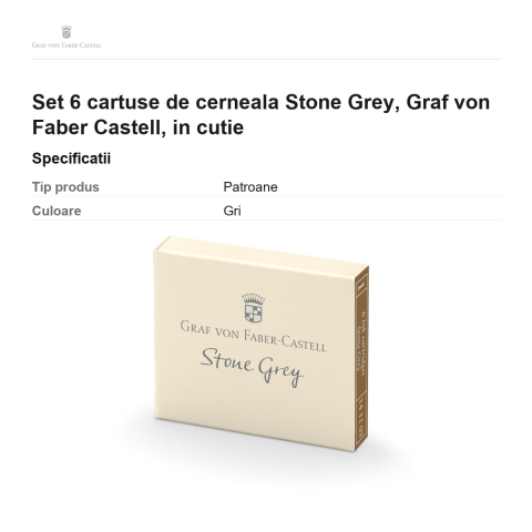 Set 6 cartuse de cerneala Stone Grey, Graf von Faber Castell, in cutie [2]