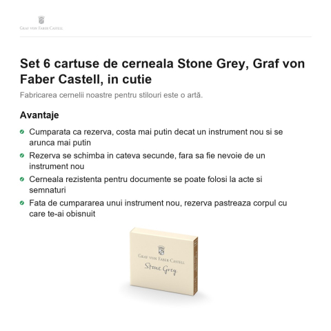 Set 6 cartuse de cerneala Stone Grey, Graf von Faber Castell, in cutie [1]