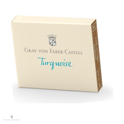 Consumabile instrumente de scris - Set 6 cartuse de cerneala Turquoise, Graf von Faber Castell, in cutie