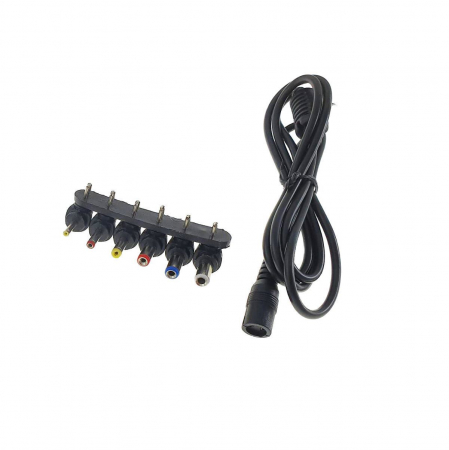 Set 6 conectori alimentare curent DC, 2.5 - 5.5mm, cu cablu alimentare 100cm, CADC-2555-100PC [1]