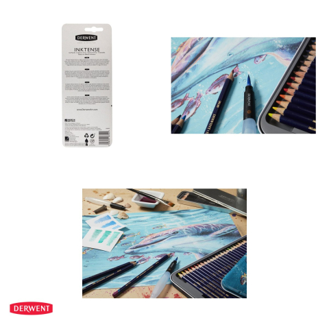 Set 6 creioane acuarela Derwent Inktense, 6 culori, in blister [3]