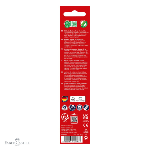 Set 6 creioane colorate Faber-Castell Grip 2001, forma triunghiulara ergonomica, pentru copii [3]