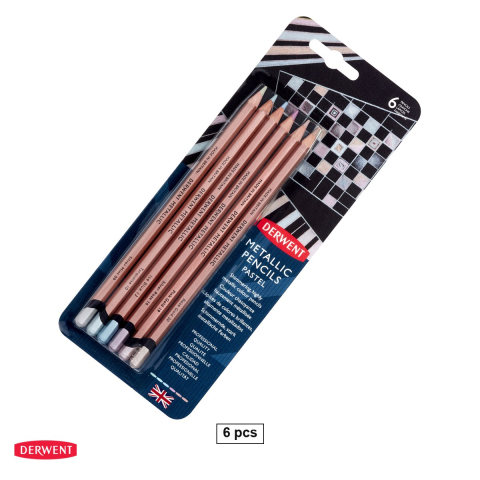 Handmade Creativ si Hobby - Set 6 creioane colorate metalizate Derwent, 6 culori