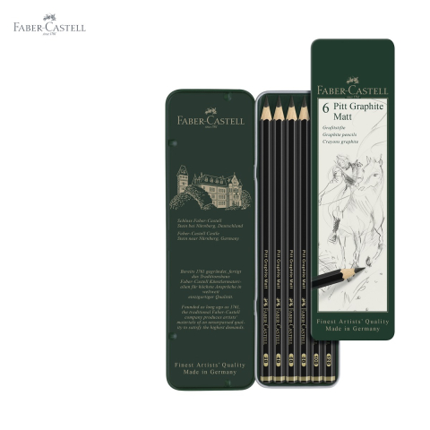 Set 6 creioane grafit mat Pitt Faber-Castell, ultra-mat, fara reflexii, pentru desen si schite [4]
