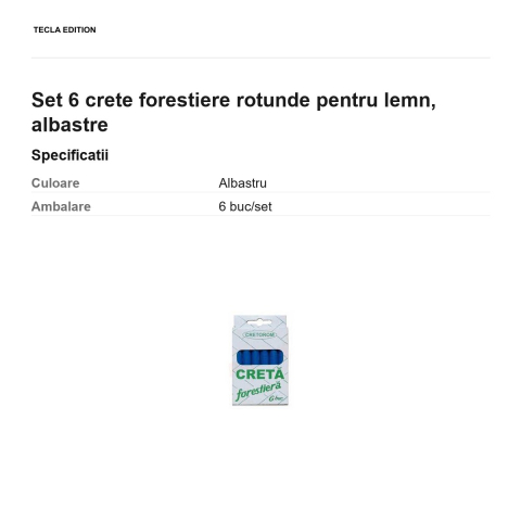Set 6 crete forestiere rotunde pentru lemn, albastre [2]
