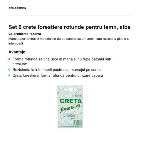 Set 6 crete forestiere rotunde pentru lemn, albe [1]
