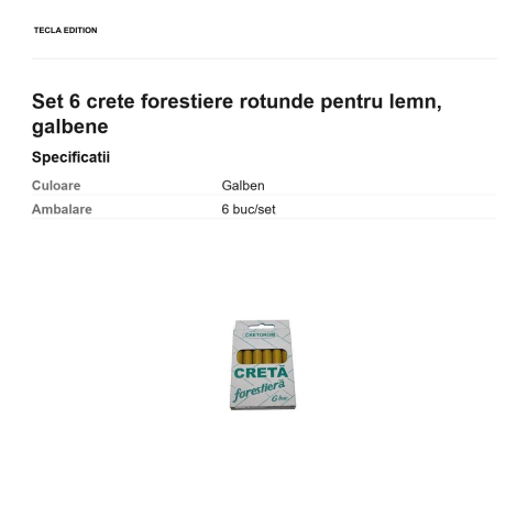 Set 6 crete forestiere rotunde pentru lemn, galbene [2]