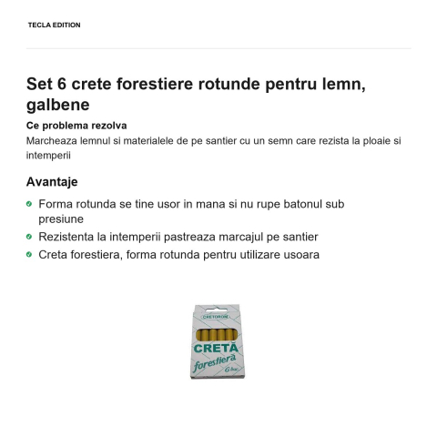 Set 6 crete forestiere rotunde pentru lemn, galbene [1]