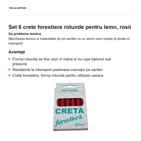 Set 6 crete forestiere rotunde pentru lemn, rosii [1]