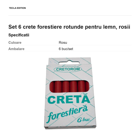Set 6 crete forestiere rotunde pentru lemn, rosii [2]