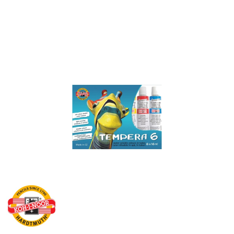 Birotica papetarie - Set 6 culori tempera Koh-I-Noor, tuburi 16 ml, culori vii pentru desen si pictura scolara