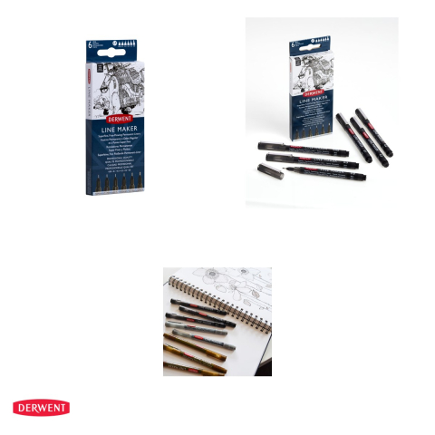 Set 6 linere grafice Derwent Professional, varfuri de la 0.05 la 0.8 mm, cerneala neagra permanenta [3]