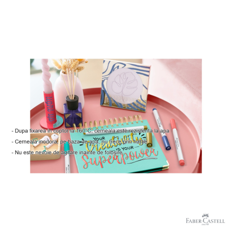 Set 6 markere caligrafice Faber-Castell Goldfaber, varf tip dalta, pentru suprafete multiple [1]