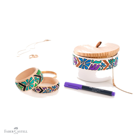 Set 6 markere creative Faber-Castell Forrest, varf fin 1.5 mm, pentru suprafete multiple [3]