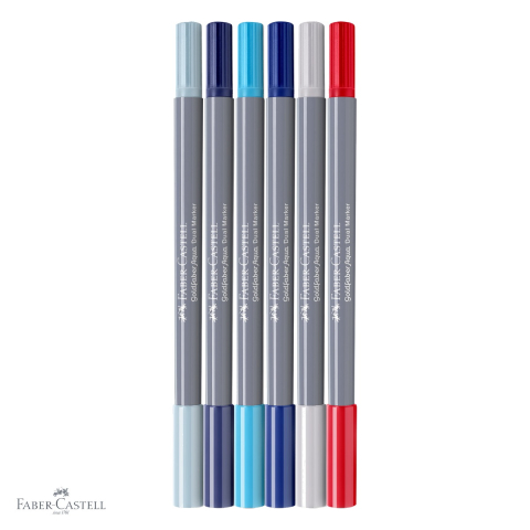 Set 6 markere solubile cu 2 capete Faber-Castell Goldfaber, lettering si desen artistic [3]