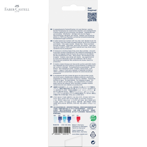 Set 6 markere solubile cu 2 capete Faber-Castell Goldfaber, lettering si desen artistic [4]