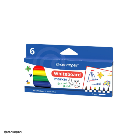 Set 6 markere whiteboard Centropen 2507, varf rotund 1-2 mm, 6 culori [4]