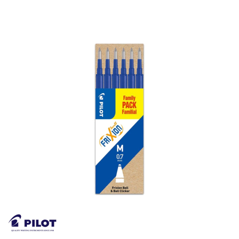 Birotica papetarie - Set 6 mine roller Pilot FriXion, 0.7mm, albastre, rezerve compatibile cu rollere gel cu cerneala termosensibila